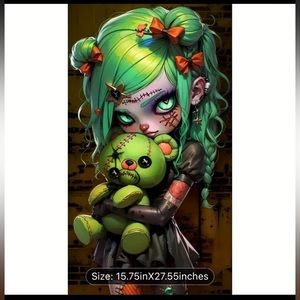 Gothic Punk Cartoon Girl Diamond Art